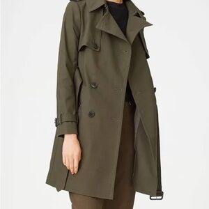 Club Monaco Green Trench Coat with Belted Cuffs